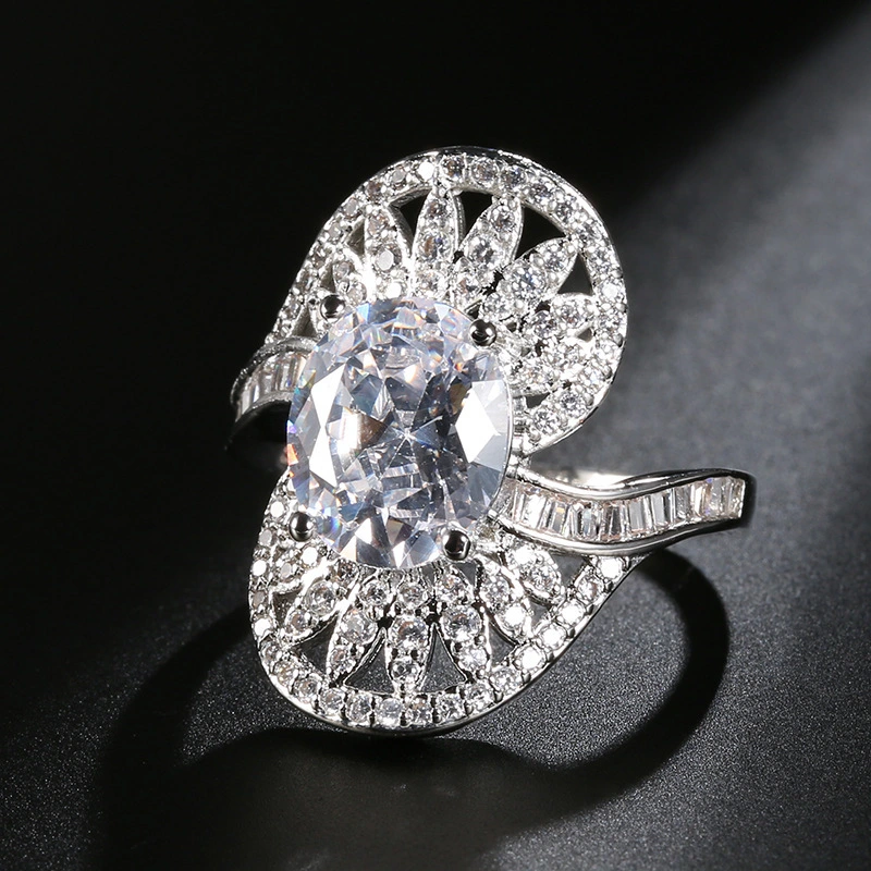 European and American Fashion Imitation Moissanite Engagement Ring