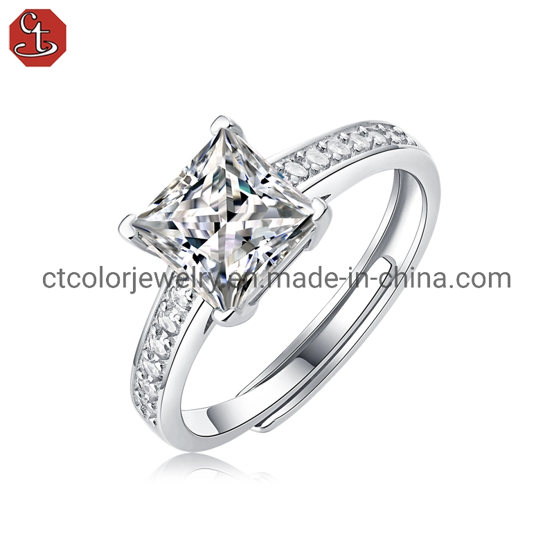 Trendy Jewelry Moissanite Diamond rings Silver Jewellery engagement ring for women