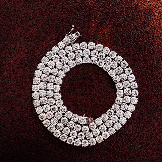 Real Moissanite Tennis Chain Passed Diamond Tester 2mm 3mm 4mm 5mm Vvs Moissanite Diamond Jewelry Chain in Wholesale