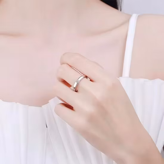 Gran oferta, joyería de plata de ley 925, anillos de diamantes de moissanita chapados en oro de 18 K para hombres
