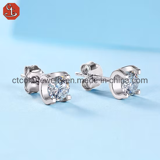 Joyas de moda Aretes de Moissanite Temperamento y aretes versátiles para niñas