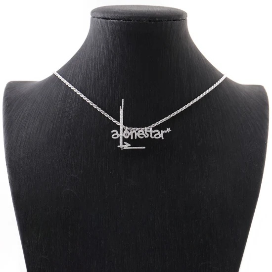 Custom Pass Diamond Tester Hip Hop Vvs Moissanite Colgante Charm Necklace Iced out 925 Silver Letter Nombre Colgante Hombres Joyería