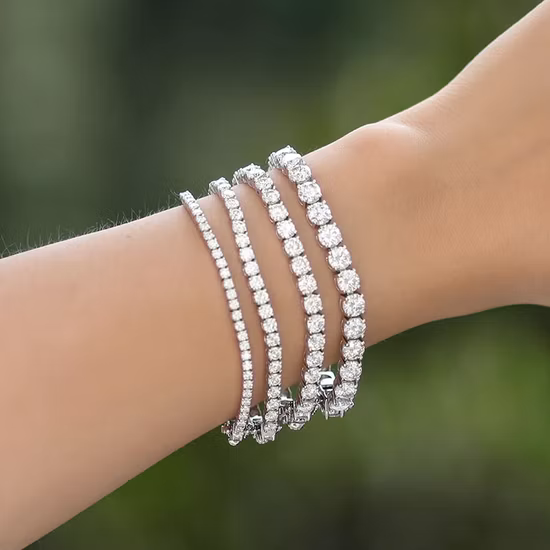 Gran oferta, pulsera de tenis con hielo de 5mm, cadena de tenis de Plata de Ley 925, 6, 7, 8, 9 pulgadas, ajuste de moissanita, cadena de tenis Hiphop