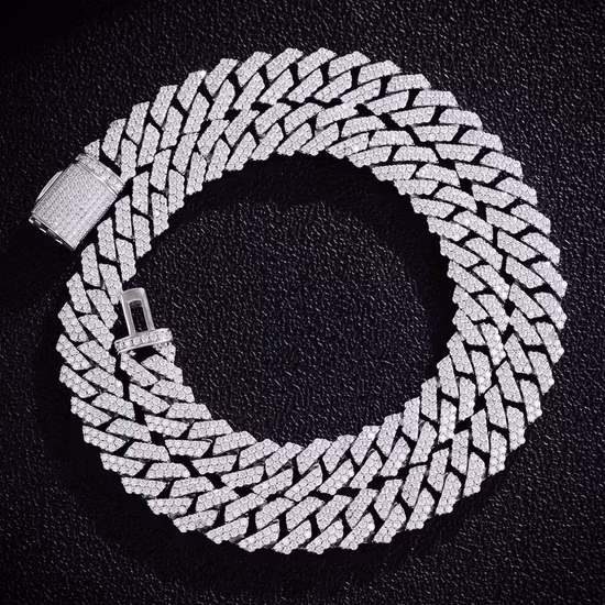 Moissanite Cuban Chain Cadenas de eslabones gruesos para hombres