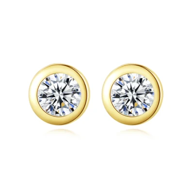 Pendiente de moda Moissanite redondo brillante personalizado